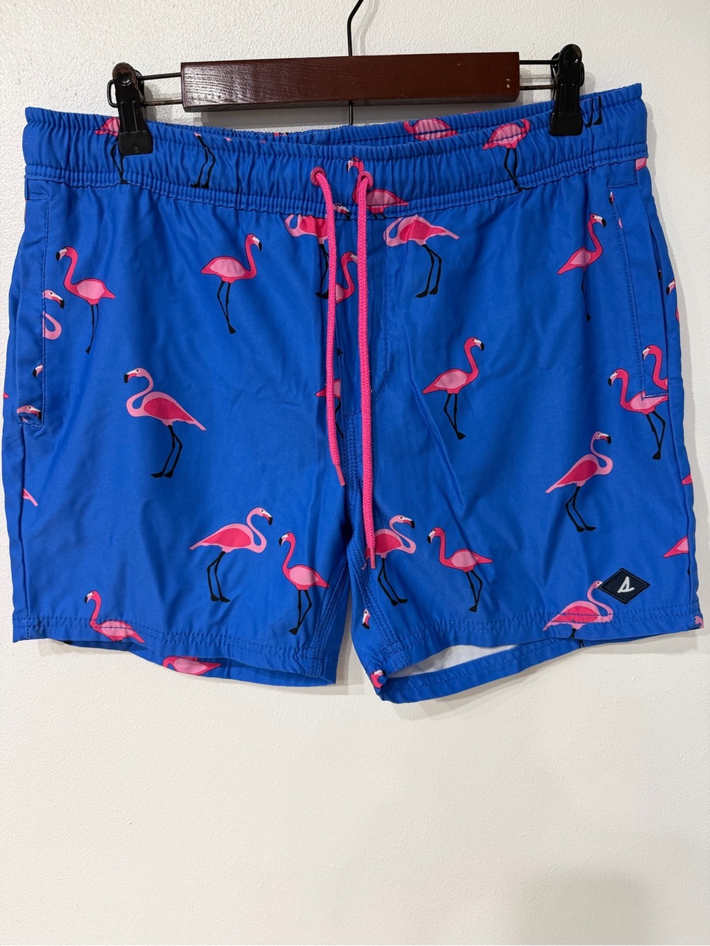 Sperry Royal Blue Swim Trunks with Pink Flamingo Print